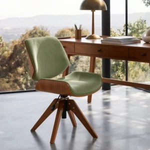 Oswina Modern Swivel Office Chair with Bentwood Design